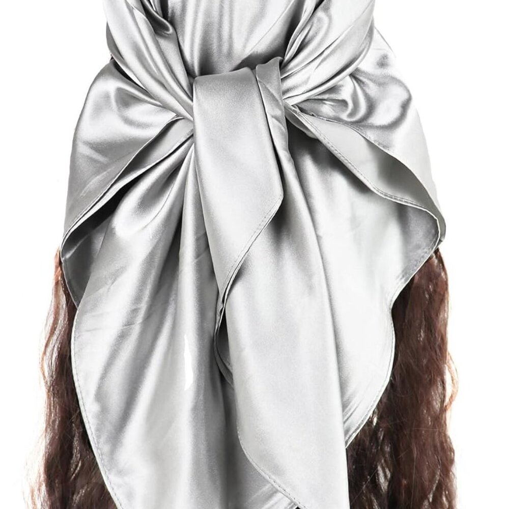 Satin Head Scarf for Women Solid Color - Hair Scarves 35 Inch Bandana Headscarf